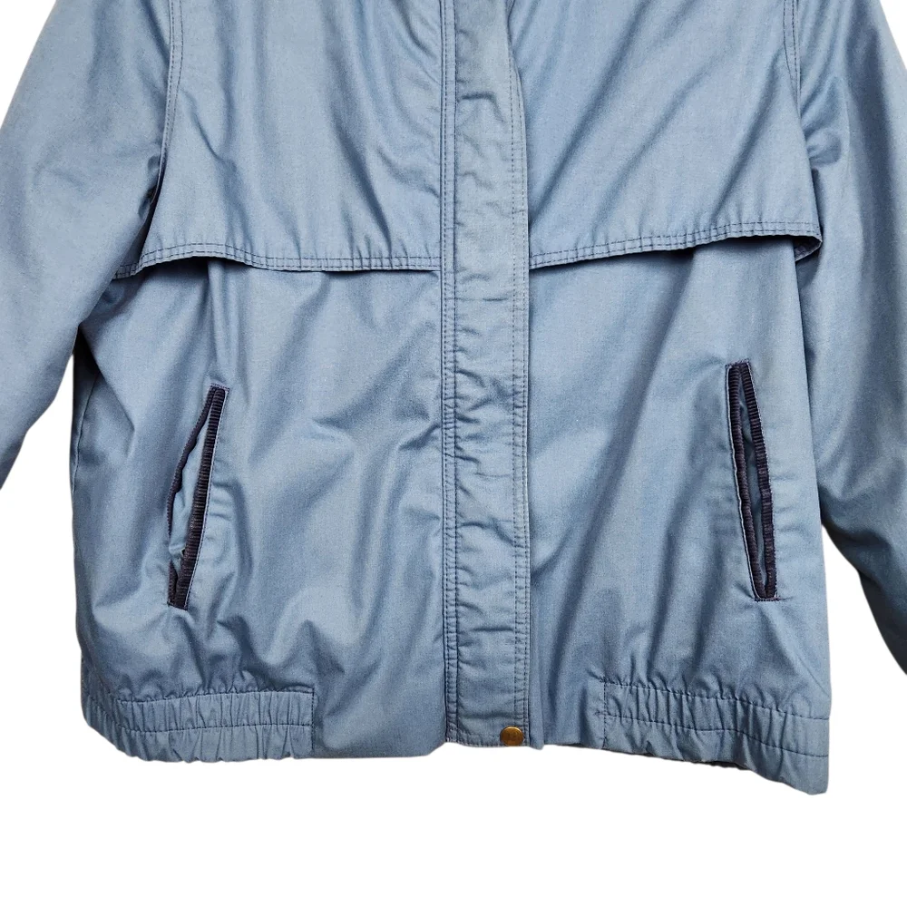 Sears Vintage Blue Bomber Work Jacket Corduroy Trim 70's 80's 90s Mens Size L
